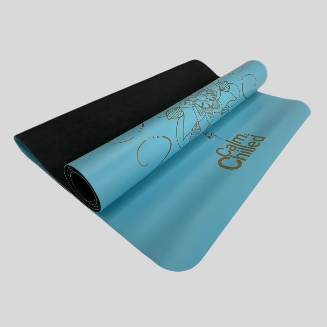 Calm & Chilled Pro Luxe Super Grippy Yoga Mat in Sky Blue