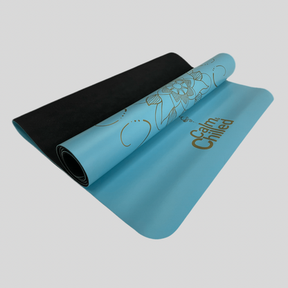 Calm & Chilled Pro Luxe Super Grippy Yoga Mat in Sky Blue